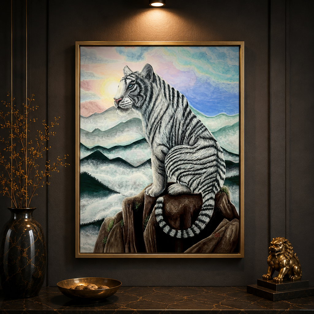 White tiger painting