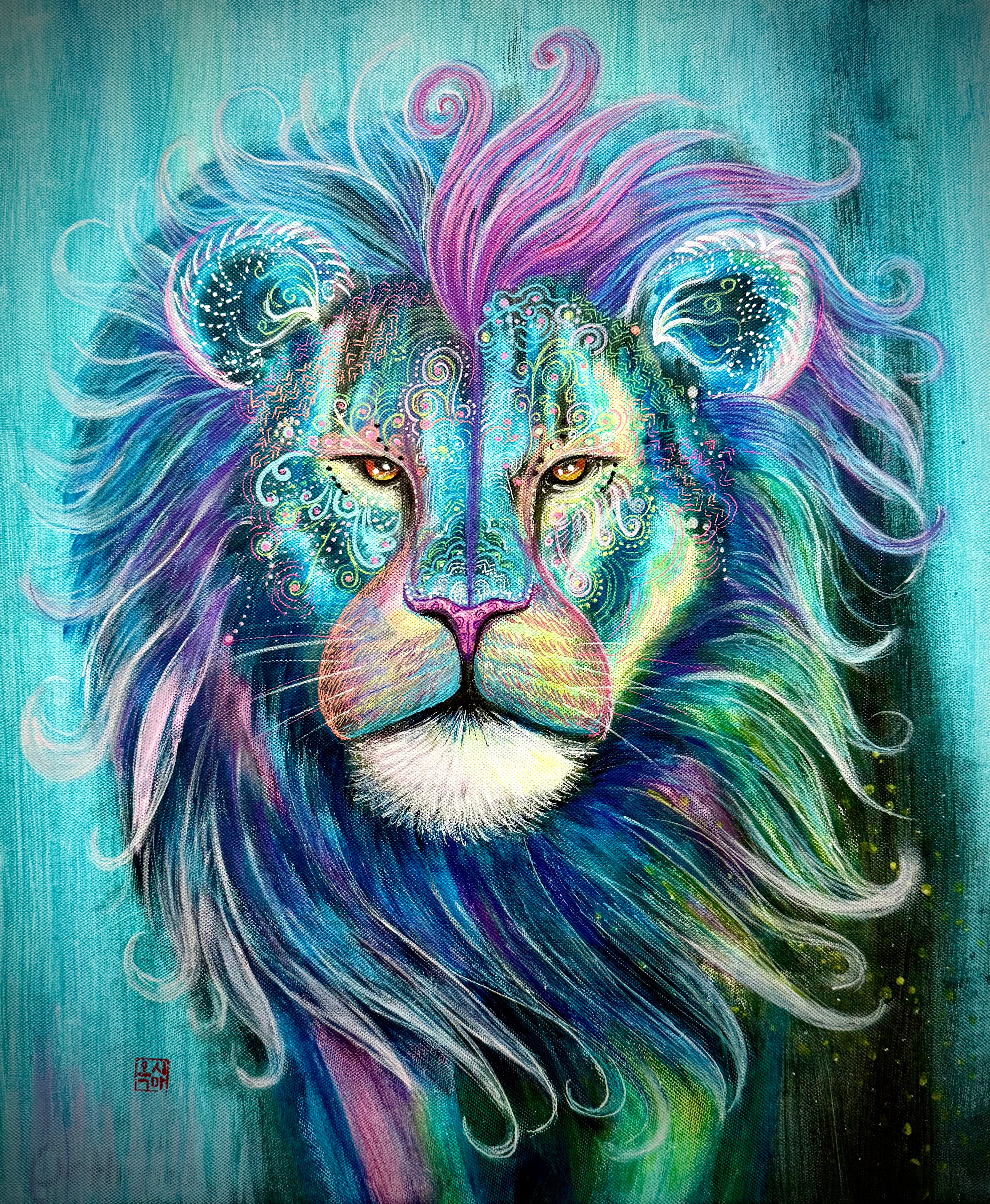 Poster Enchanted Lion A4