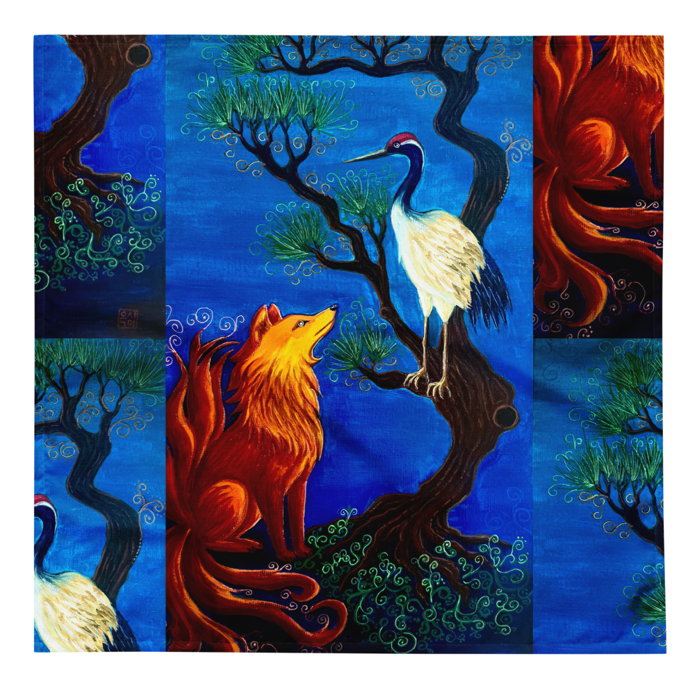 Gumiho and Crane scarf