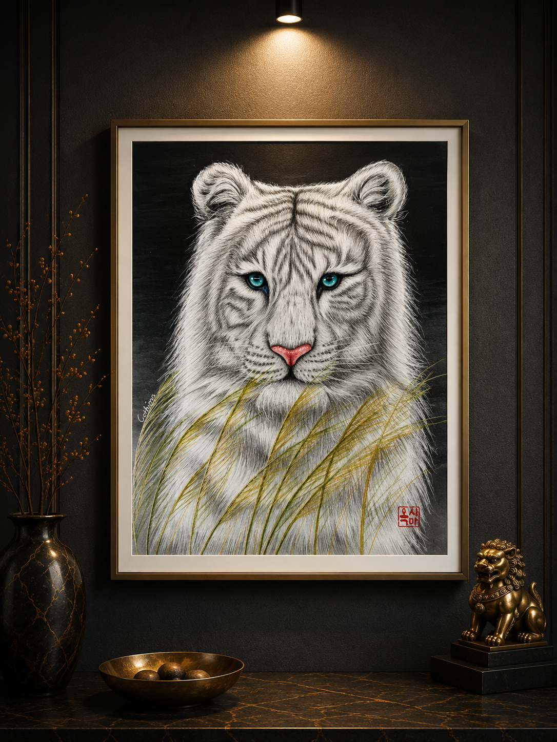 White tiger drawing