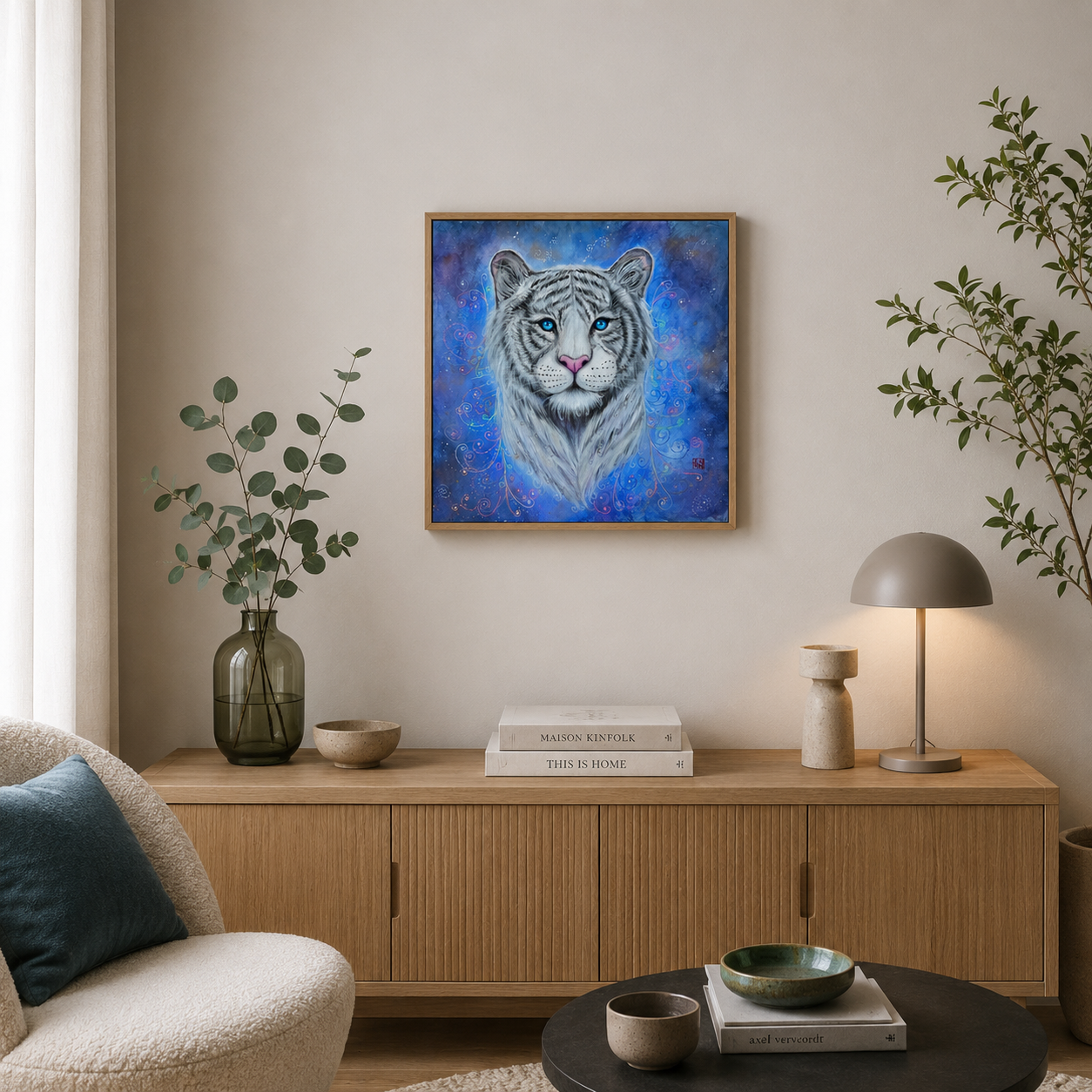White tiger painting